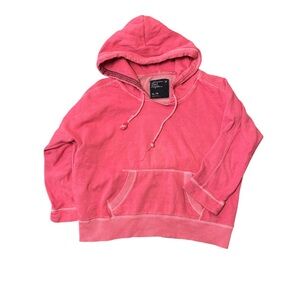 American Eagle Pink Y2K Style Hooded Sweatshirt Three Quarter Sleeve Size XL